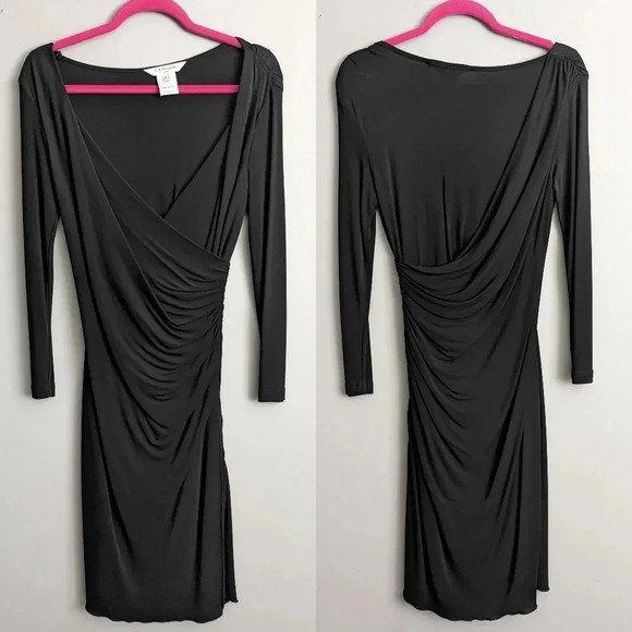 L.K. Bennett Ruched Draped Back Dress - Picture 1 of 7